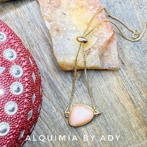 SOFT PEACH MOONSTONE + Gold and Pink Bracelet